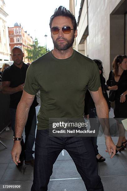 Hugh Jackman seen at BBC Radio One on July 19, 2013 in London, England.