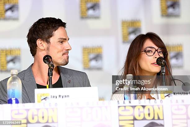 Actor Jay Ryan and actress Kristin Kreuk attend the 'Beauty And The Beast' panel during Comic-Con International 2013 at San Diego Convention Center...