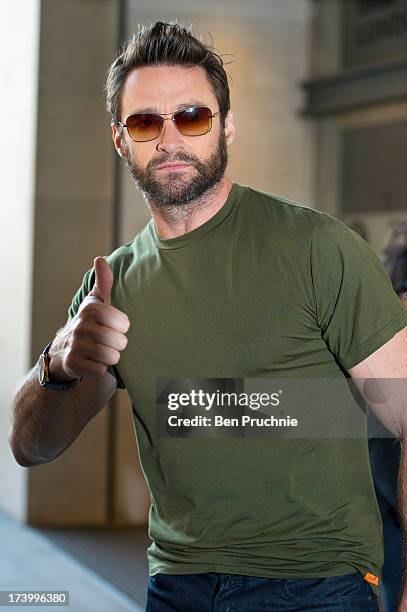 Hugh Jackman sighted at BBC Radio One on July 19, 2013 in London, England.