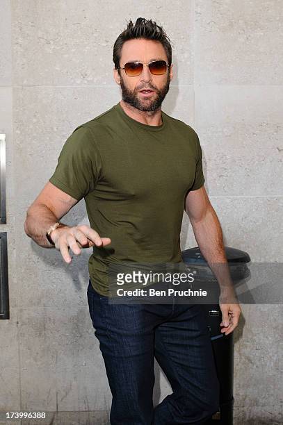 Hugh Jackman sighted at BBC Radio One on July 19, 2013 in London, England.