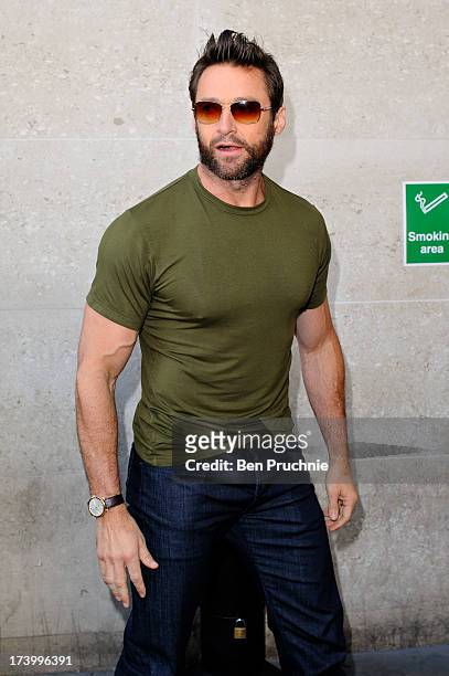 Hugh Jackman sighted at BBC Radio One on July 19, 2013 in London, England.