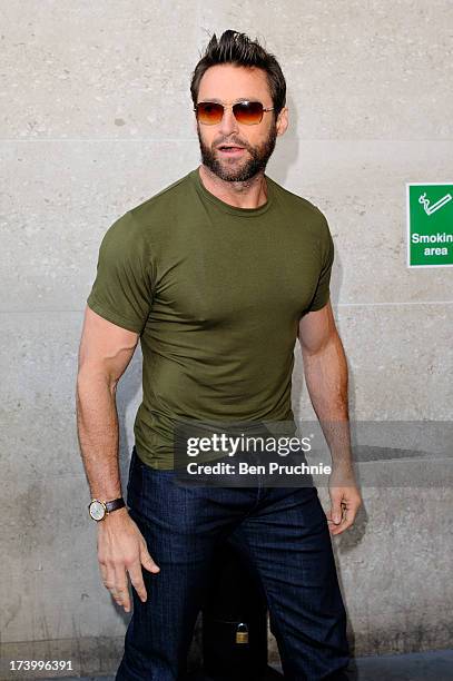 Hugh Jackman sighted at BBC Radio One on July 19, 2013 in London, England.