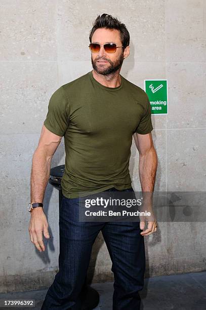 Hugh Jackman sighted at BBC Radio One on July 19, 2013 in London, England.