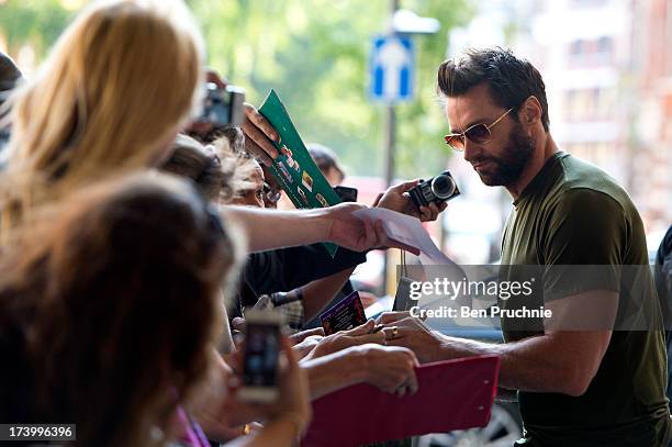 Hugh Jackman sighted at BBC Radio One on July 19, 2013 in London, England.