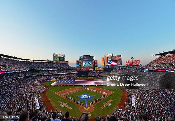 General view of the stadium is seen as the American League All-Stars plays against the National League All-Stars during the 84th MLB All-Star Game on...