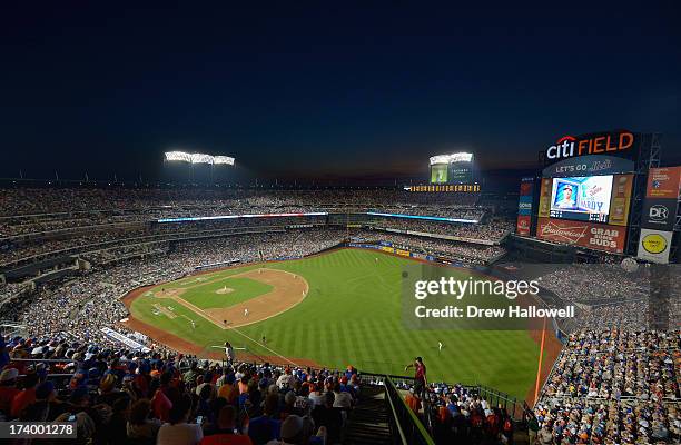 General view of the stadium is seen as the American League All-Stars plays against the National League All-Stars during the 84th MLB All-Star Game on...