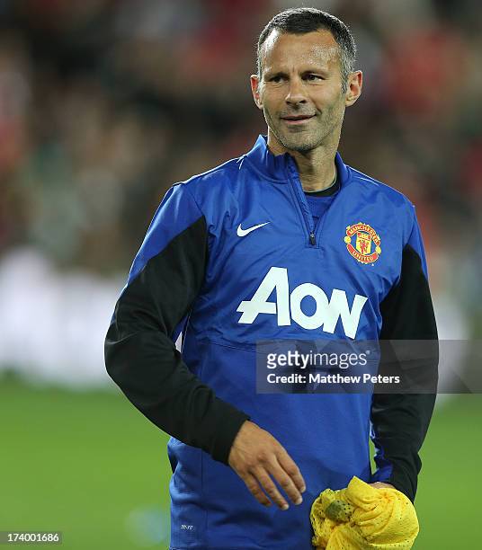 Ryan Giggs of Manchester United in action during a first team training session as part of their pre-season tour of Bangkok, Australia, China, Japan...