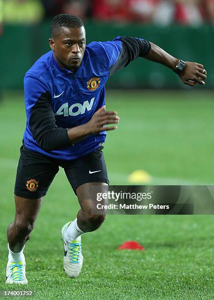 Patrice Evra of Manchester United in action during a first team training session as part of their pre-season tour of Bangkok, Australia, China, Japan...