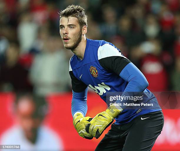 David de Gea of Manchester United in action during a first team training session as part of their pre-season tour of Bangkok, Australia, China, Japan...