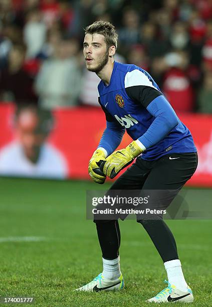 David de Gea of Manchester United in action during a first team training session as part of their pre-season tour of Bangkok, Australia, China, Japan...