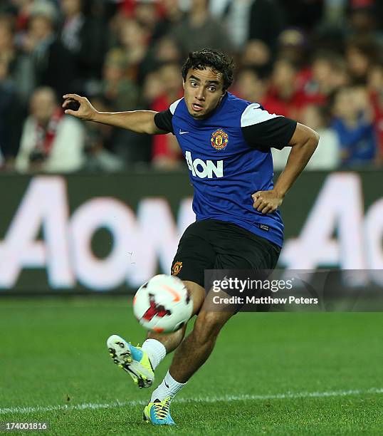 Rafael da Silva of Manchester United in action during a first team training session as part of their pre-season tour of Bangkok, Australia, China,...