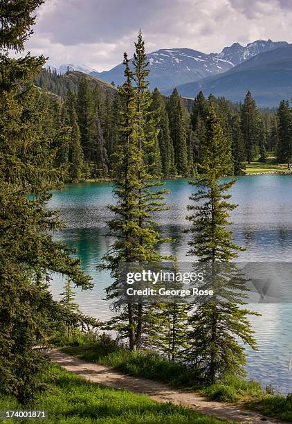Beauvert Lake at the Fairmont Jasper Park Lodge is viewed on June 24, 2013 near Jasper, Alberta, Canada. Jasper is the largest National Park in the...
