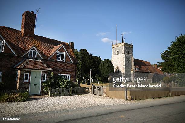 St Mary The Virgin Church in Bucklebury Village, home to the family of The Duchess of Cambridge on July 18, 2013 in Bucklebury, England. The United...