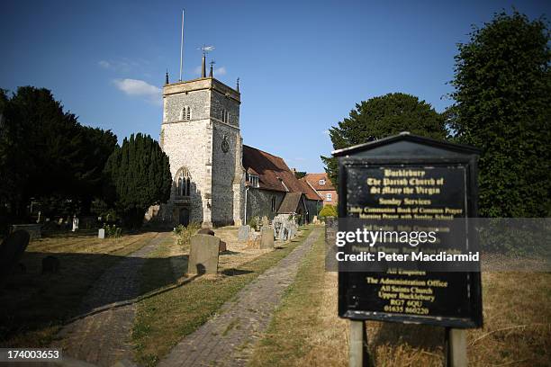 St Mary The Virgin Church in Bucklebury Village, home to the family of The Duchess of Cambridge on July 18, 2013 in Bucklebury, England. The United...