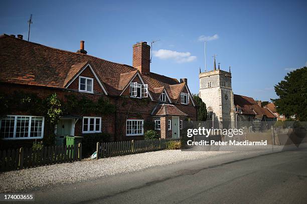 Bucklebury Village, home to the family of The Duchess of Cambridge on July 18, 2013 in Bucklebury, England. The United Kingdom is preparing for the...