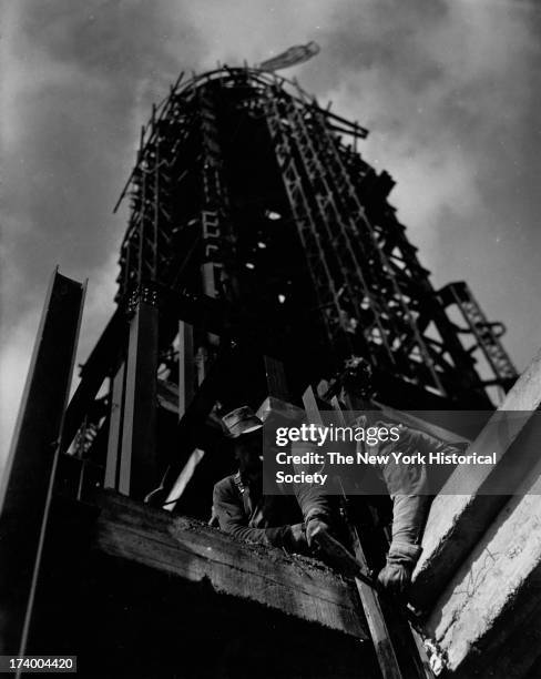 Empire State Building Construction-Workers bolting beams, New York, New York, 1920s.