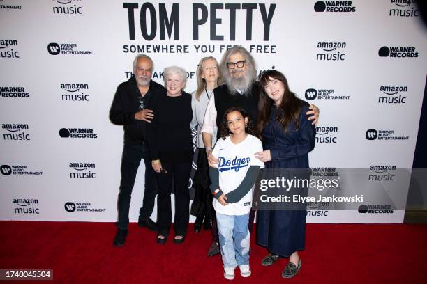 Michael Blum, Julia Sweeney, Leta Drakoulias, George Drakoulias, Everly Petty, and Adria Petty attend the Los Angeles Amazon Music screening of "Tom...