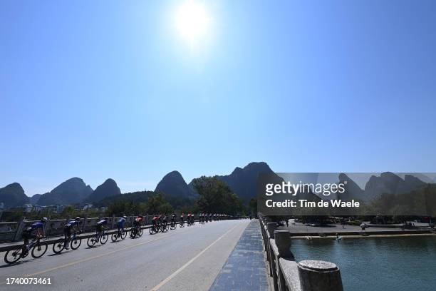 General view of the peloton competing during the 4th Gree-Tour of Guangxi 2023, Stage 6 a 168.3km stage from Guilin to Guilin / #UCIWT / on October...
