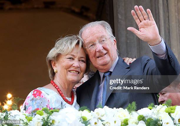 Queen Paola and King Albert II of Belgium visit Liege on July 19, 2013 in Liege, Belgium.