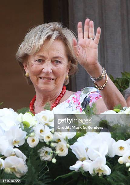 Queen Paola of Belgium visits Liege on July 19, 2013 in Liege, Belgium.