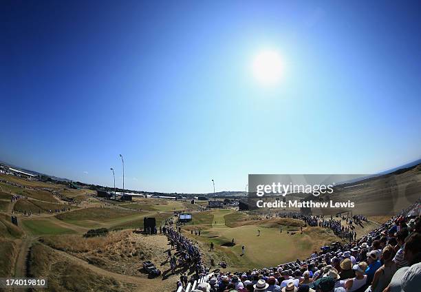 General view of the 13th hole during the second round of the 142nd Open Championship at Muirfield on July 19, 2013 in Gullane, Scotland.