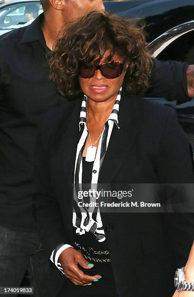 Rebbie Jackson arrives at the Los Angeles courthouse for the Jackson vs AEG court case on July 19, 2013 in Los Angeles, California. The Jackson...