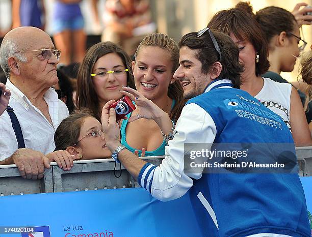 Francesco Mandelli attends 2013 Giffoni Film Festival Blue Carpet on July 19, 2013 in Giffoni Valle Piana, Italy.