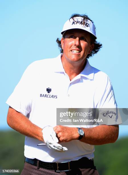 Phil Mickelson of the United States during the second round of the 142nd Open Championship at Muirfield on July 19, 2013 in Gullane, Scotland.