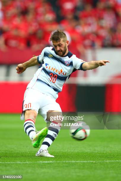 Michele Canini of FC Tokyo in action during the J.League J1 first stage match between Urawa Red Diamonds and FC Tokyo at Saitama Stadium on May 16,...