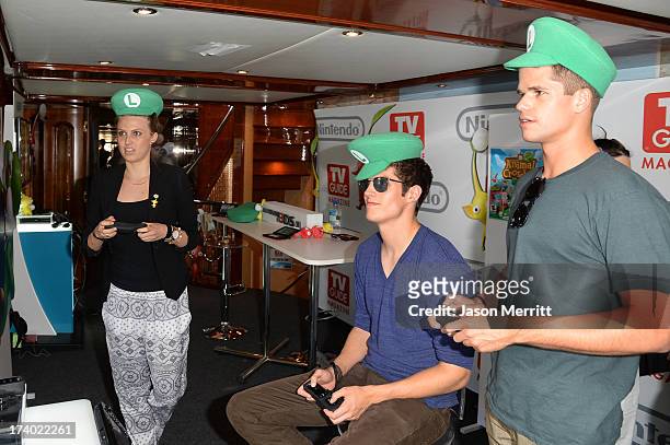 Actors Charlie and Max Carver attend the Nintendo Oasis on the TV Guide Magazine Yacht at Comic-Con day 1 on July 18, 2013 in San Diego, California.