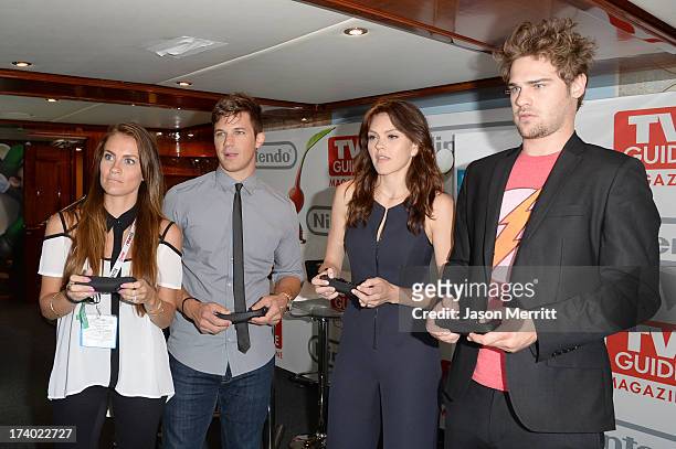 Actors Matt Lanter, Aimee Teagarden, Grey Damon & guest attend the Nintendo Oasis on the TV Guide Magazine Yacht at Comic-Con day 1 on July 18, 2013...