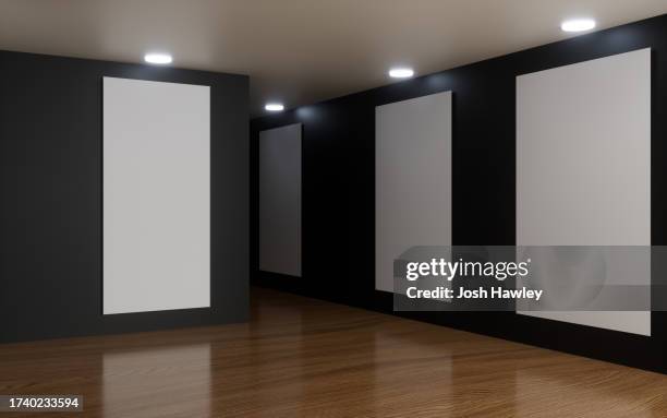 3d rendering exhibition background - kunstmuseum stock-fotos und bilder