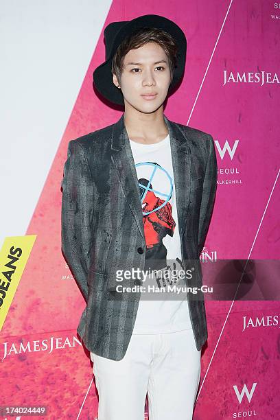 Taemin of South Korean boy band SHINee attends during a promotional event for the 'JamesJeans' 2013 F/W Showcase at the W Hotel on July 19, 2013 in...