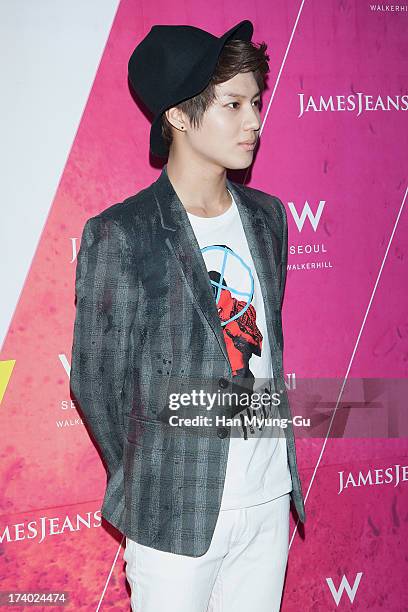 Taemin of South Korean boy band SHINee attends during a promotional event for the 'JamesJeans' 2013 F/W Showcase at the W Hotel on July 19, 2013 in...