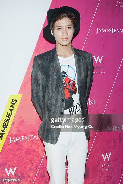 Taemin of South Korean boy band SHINee attends during a promotional event for the 'JamesJeans' 2013 F/W Showcase at the W Hotel on July 19, 2013 in...