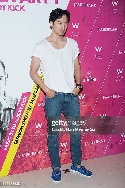 South Korean actor Lee Jin-Wook attends during a promotional event for the 'JamesJeans' 2013 F/W Showcase at the W Hotel on July 19, 2013 in Seoul,...