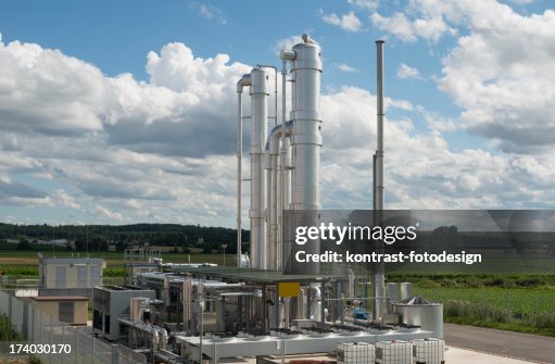 Detail von einer modernen Biomasse Plant, Deutschland. Detail von einer modernen Biomasse Plant, Deutschland.