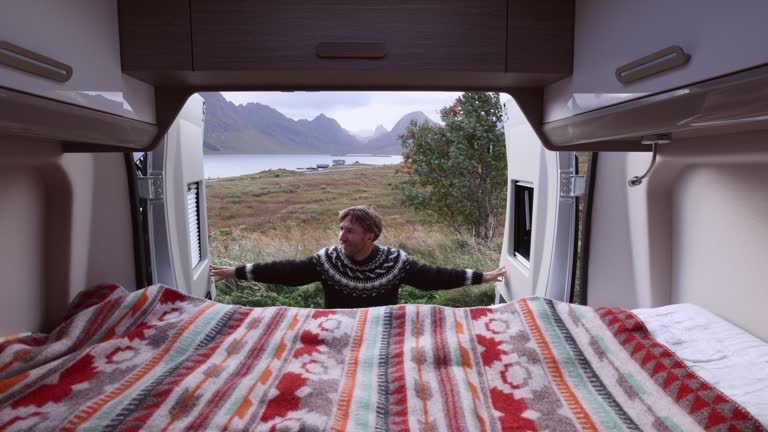 Beautiful view of Camping Van Left In The Open Gets Stolen