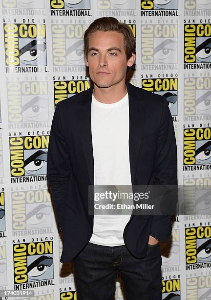 Actor Kevin Zegers attends "The Mortal Instruments: City of Bones" press line during Comic-Con International 2013 at the Hilton San Diego Bayfront...
