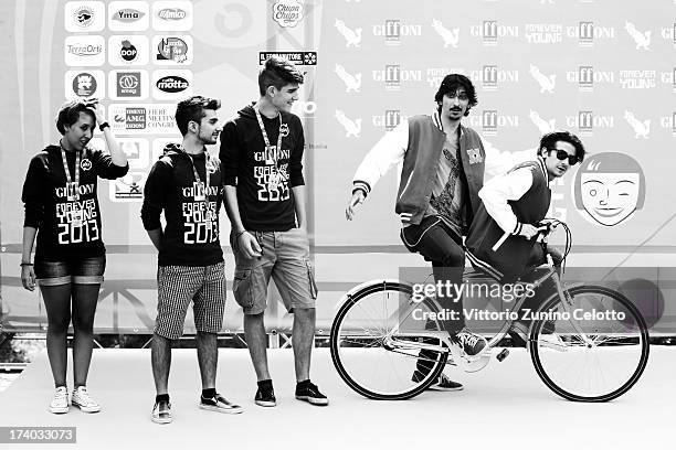 Francesco Biggio and Francesco Mandelli attend 2013 Giffoni Film Festival photocall on July 19, 2013 in Giffoni Valle Piana, Italy.