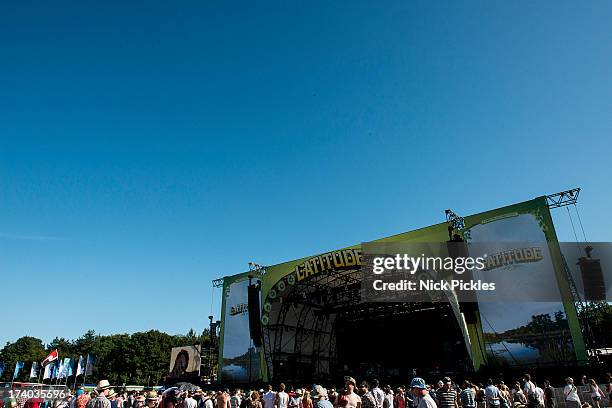 General view of atmosphere at Day 2 of the Latitude Festival at Henham Park Estate on July 19, 2013 in Southwold, England.