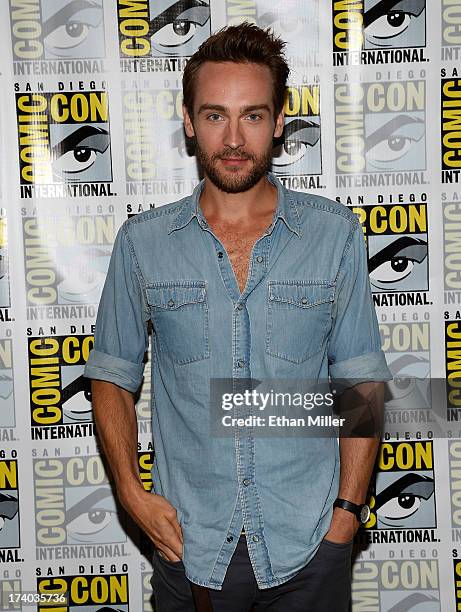 Actor Tom Mison attends the "Sleepy Hollow" press line during Comic-Con International 2013 at the Hilton San Diego Bayfront Hotel on July 19, 2013 in...