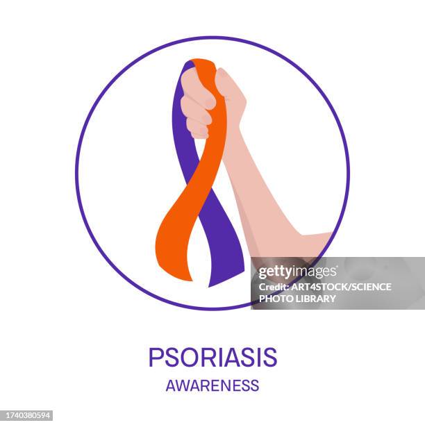 psoriasis awareness, conceptual illustration - calendar date stock illustrations