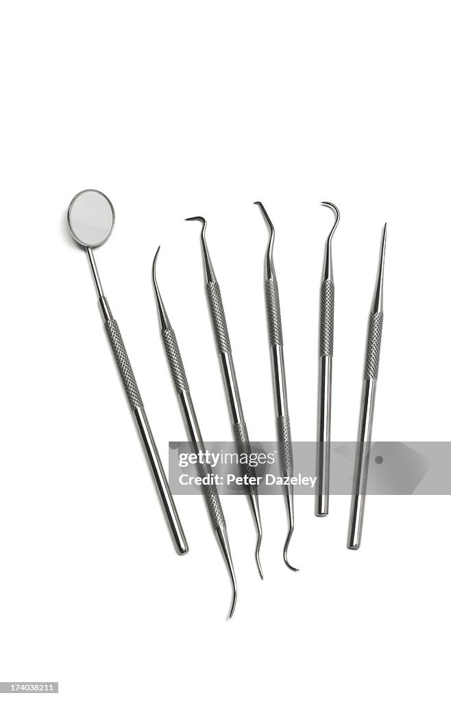 Dental tools with copy space