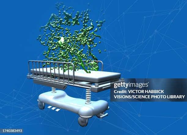 mrsa infection from hospital, conceptual illustration - hospital acquired infection stock pictures, royalty-free photos & images