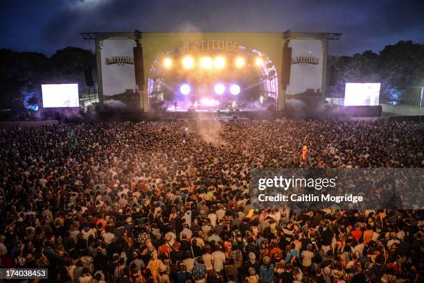The crowd on Day 2 of Latitude Festival 2013 at Henham Park Estate on July 19, 2013 in Southwold, England.