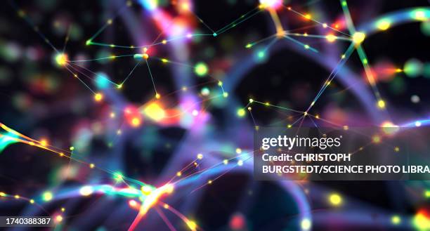 neuronal network, conceptual illustration - synapse stock-grafiken, -clipart, -cartoons und -symbole