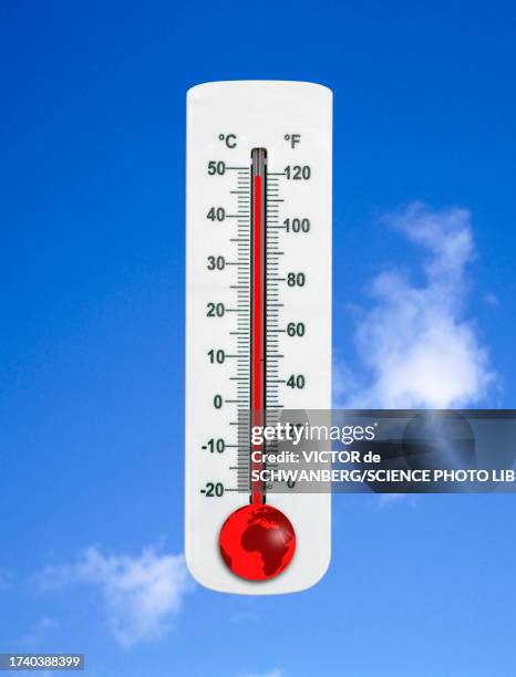 climate change, conceptual illustration - thermometer stock illustrations