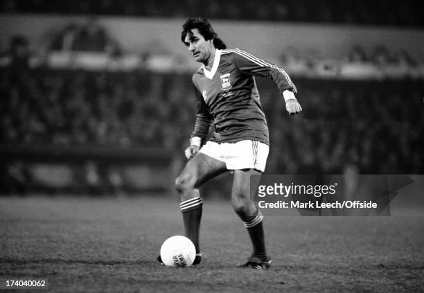 November 1979 Bobby Robson Testimonial match - George Best playing for Ipswich Town against England.