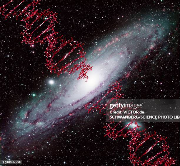 extraterrestrial dna, conceptual illustration - stars dna stock illustrations